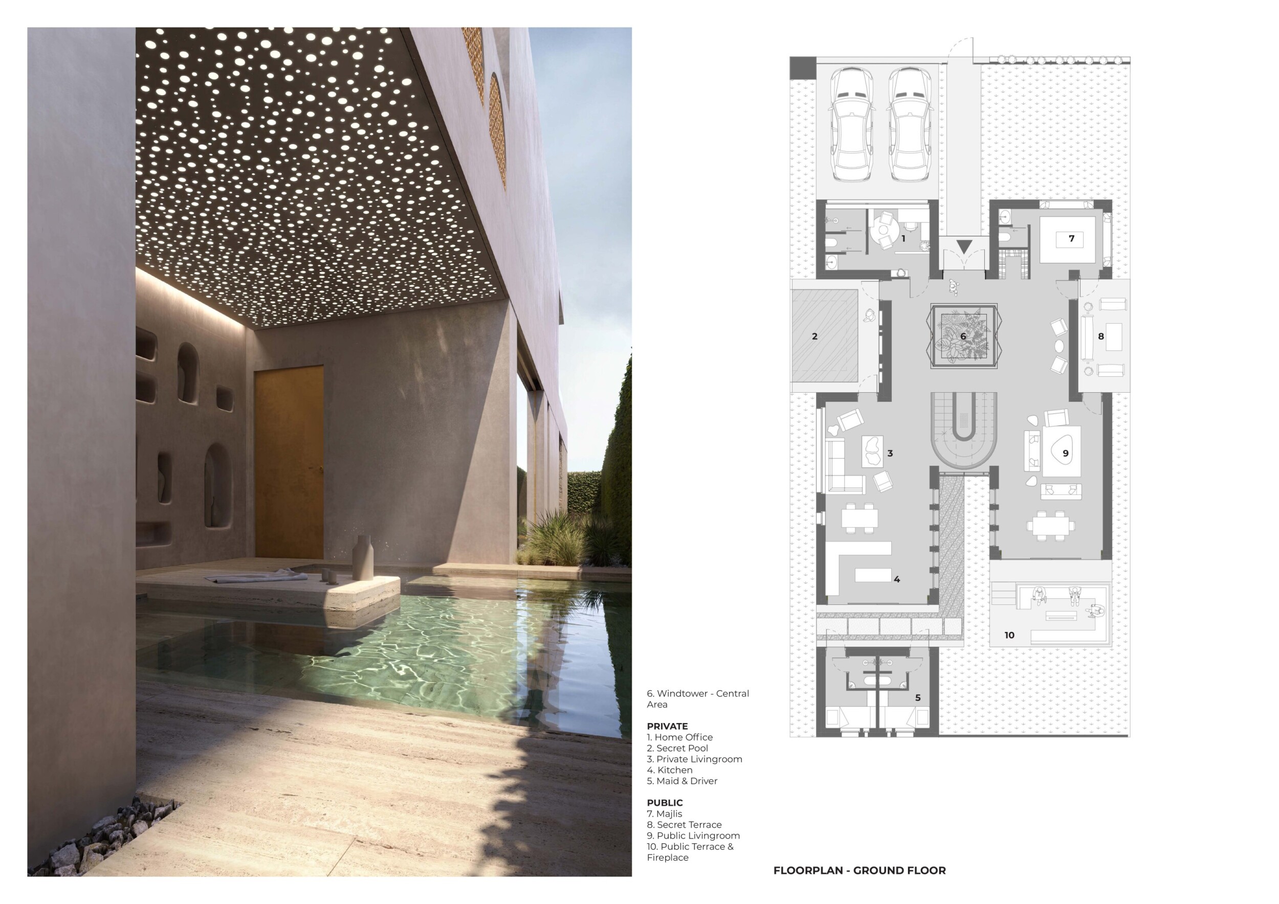 Architecture project // Thermal Mass and Natural Cooling with Vertical ... - Green Roof Architecture Design For Courtyards With Thermal Mass