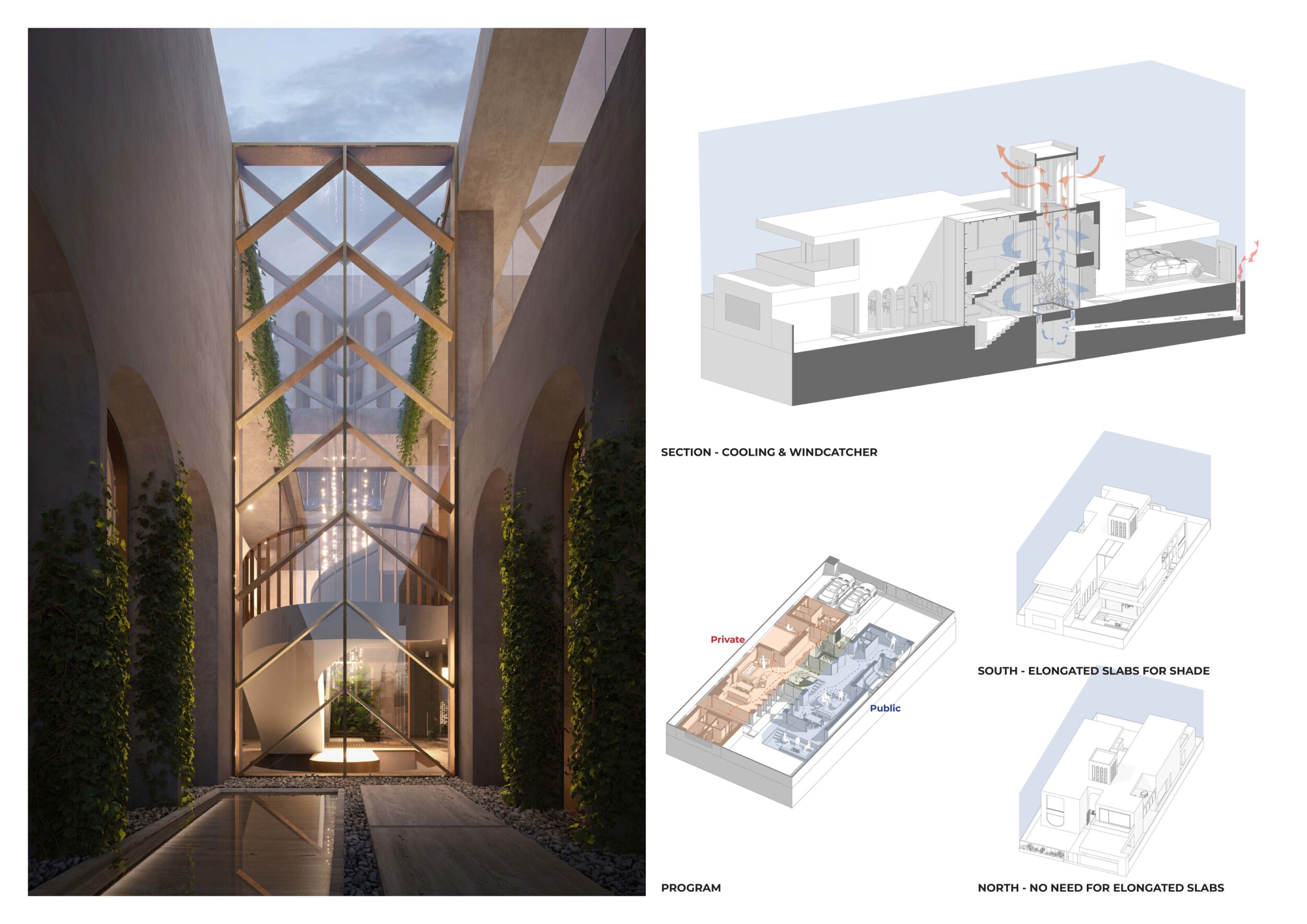 Architecture project // Thermal Mass and Natural Cooling with Vertical ...