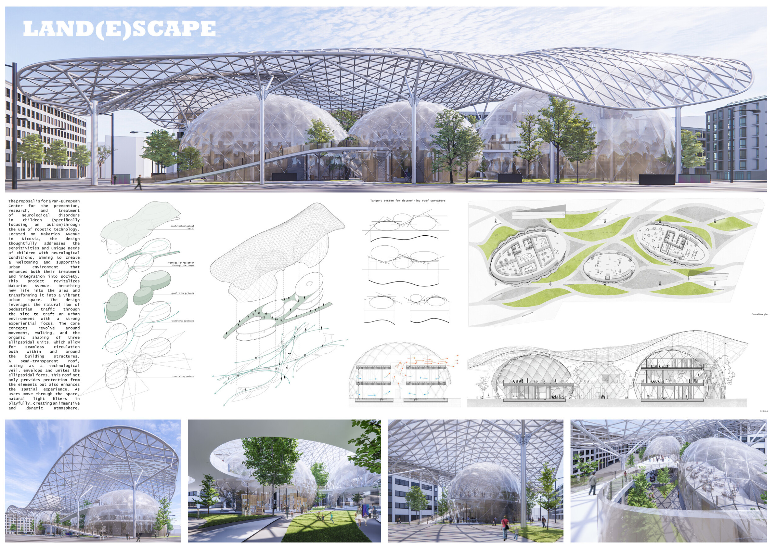 Architecture project // Transparent Domes with Etfe and Green Rooftops ...
